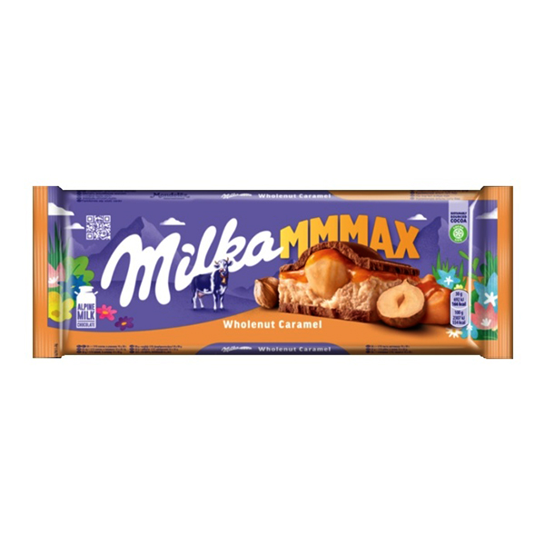 Milka шоколадная плитка молочный, орех и карамель